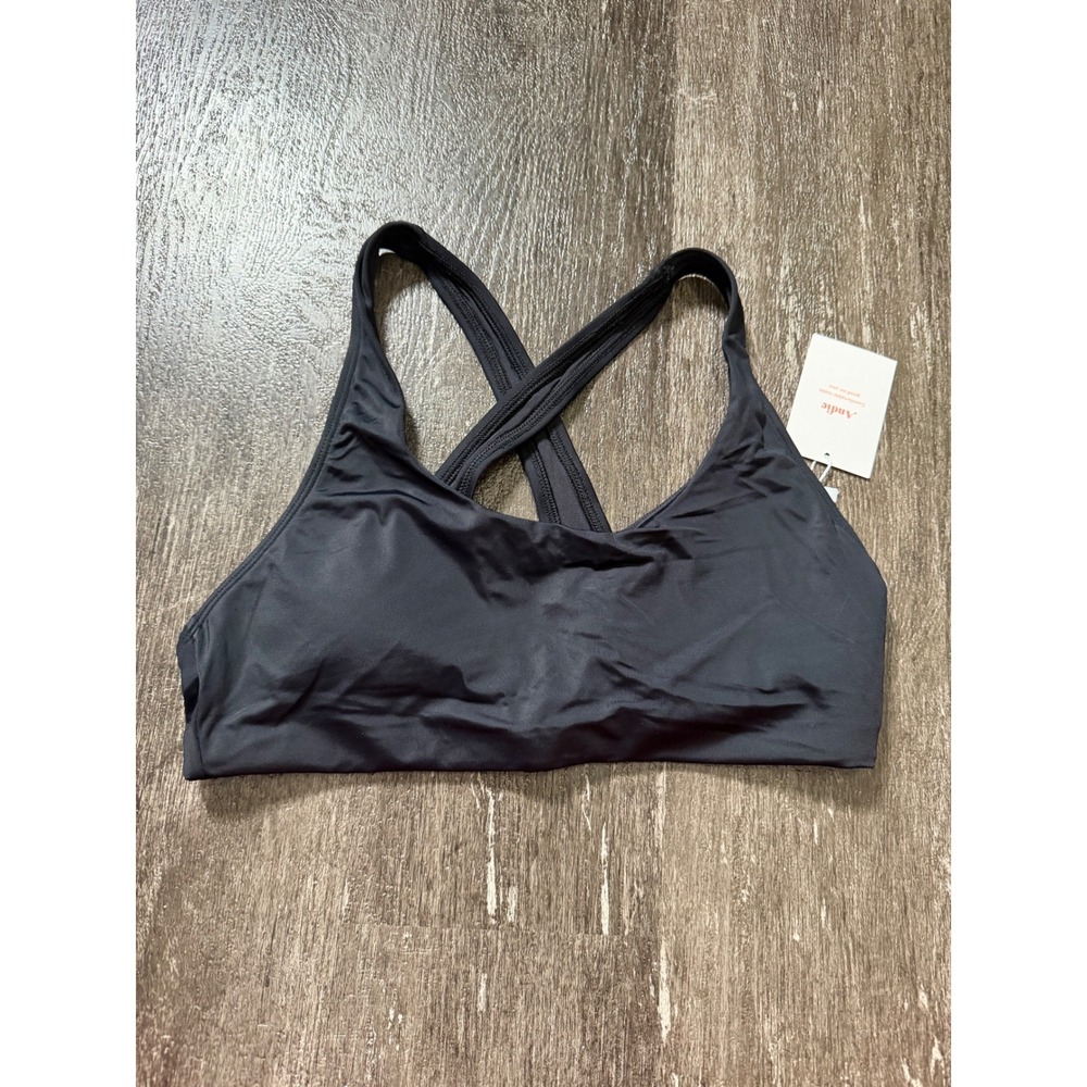 Andie Swim Bikini Top Womens Small Black Caledonia AT200 Crisscross Racerback